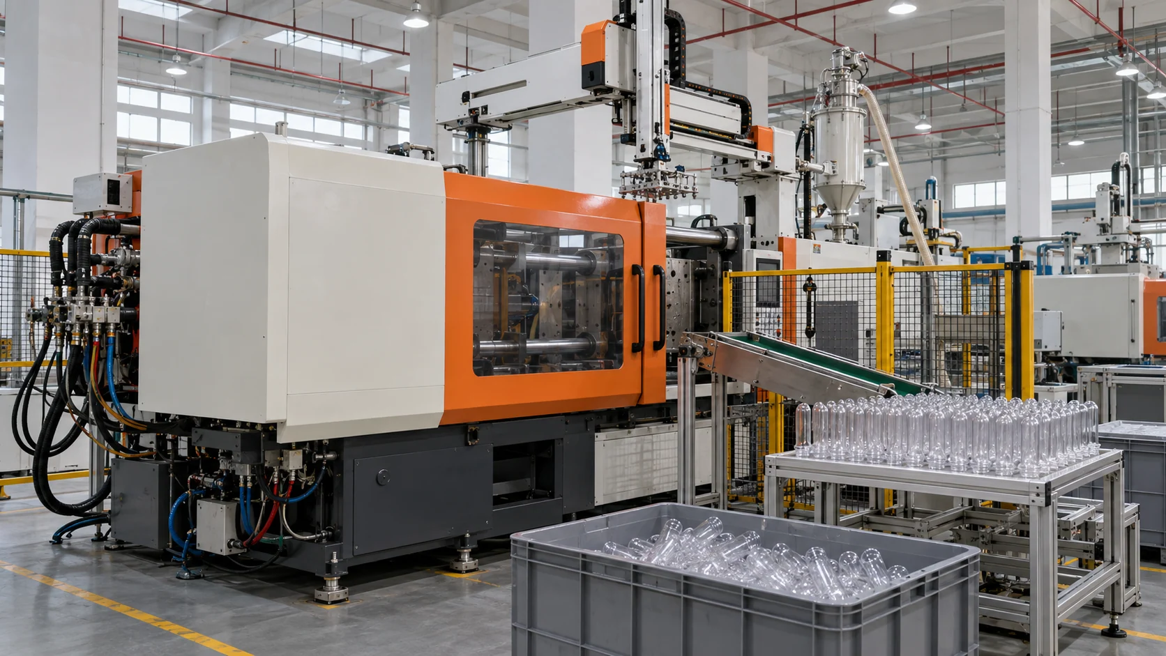 Illustrative plastic container molding and automation equipment based on FUKANG workshop references